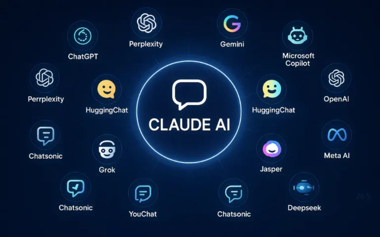 Chart comparing Claude AI with leading AI tools by features, pricing, and performance.
